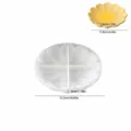 Silicone mold for ruffled flower tray, DIY plaster storage plate making tool with dimensions. - Scalloped Plate / Large (6063L)