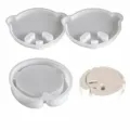Silicone mold set for cute bear shaped coasters and storage base DIY crafting tool. - 1333 Non-Slip Coaster 1+2 Combination Mold