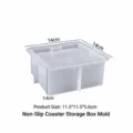 Moule en silicone pour boîte de rangement de sous-verre bricolage résine époxy art - Rangement Sous-Verre B02-1332B