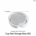 Moule en silicone blanc pour sous-verre base de stockage ours rond outil DIY 10cm - Rangement Sous-Verre B03-1333B