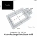 Diagramme dimensionnel détaillé du moule en silicone pour cadre photo couronne européenne DIY. - Cadre Photo Rectangulaire Couronne 003-1318