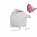 Bird silicone candle mold with cross support stand and finished pink candle display item. - Little Bird Mold 001-4057