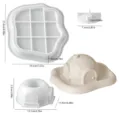 Silicone mold set for Christmas house candle holder and storage jar DIY crafts, white. - Castle Storage Box-6177