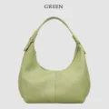 Sac hobo vert en cuir PU pour femme sac porté épaule décontracté sac à main polyvalent. - Vert