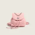 Sac à dos matelassé rose pour femme avec bandoulière chaîne et fermoir tournant - Rose