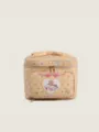 Jolie trousse de maquillage avec motif animal, grand étui de rangement carré pour voyage. - Jaune
