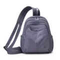 Women nylon backpack casual small multi-compartment waterproof commuter school bag - Purple