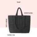 Black quilted tote bag, small size, lightweight padded shoulder bag for women daily use. - Style 1007 Small / Black