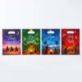 4-in-1 Nativity Christmas gift bags set with punch handles, festival holiday shopping bags. - 10 Pieces/Pack