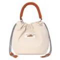 Japanese style canvas drawstring camera handbag, cute casual shoulder bag for women. - Khaki