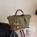 Nylon Handtasche für Damen lässige Umhängetasche große Kapazität stilvolle Tragetasche - Ohne Anhänger / Grün