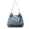Casual nylon shoulder bag women commuter tote stylish blue minimalist daily handbag - Blue