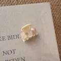 Koreanischer milchweißer Blumen-Perlen-Haarspangen-Mini-Klammerclip für elegante Damenfrisuren. - Halbkreis Blumen-Stil