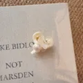 Stile coreano fiore bianco latte perla piccola molletta per capelli accessorio - Stile Floreale con Fiocco Incrociato / Clip Inferiore 4.5cm