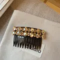 Pettine per capelli con strass cristallo scintillante elegante accessorio acconciatura donna - Nero Champagne