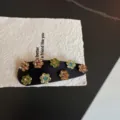 Fermaglio capelli fiore strass raso, retro molletta BB in tessuto per look chic. - Champagne Colore Misto