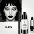 Gothic Make-up-Set mit weißer Foundation, schwarzem Eyeliner und schwarzem Lippenstift. - 1 Schwarzer Eyeliner + Schwarzer Lippenstift + Nr. 07 Foundation (3er-Set)