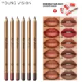 Matte lip liner pencil set with sharpener, long-lasting waterproof nude lip contour makeup. - Group B (07-12) 6 Pcs
