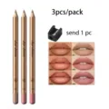 YOUNG VISION 3pcs matte lip liner pencil set nude makeup lip contour with free sharpener - (01-03) 3 Pcs Pack
