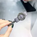 Elegante molletta per capelli in raso e strass per donne, fermaglio vintage per styling. - Grigio