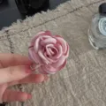 Chic fabric camellia flower brooch pin, elegant pink handmade floral accessory for women suit. - Korean Pink