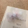 Korean sweet pink silver organza bow hair clip cute side clip cute hair accessory for women - Dusty Pink