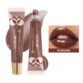 YOUNG VISION chocolate brown liquid lip gloss set with high gloss finish and smooth texture. - Size 8