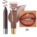 YOUNG VISION 2-Piece Chocolate Matte Lipstick Pencil and Lip Gloss Set Shade 05 Lip Makeup - 05 Lipstick Pen + 08 Lip Oil Set (Overseas Version)