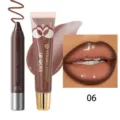 Young Vision 2-piece matte lipstick pen and gloss set in chocolate brown 06 for gradient lips. - 06 Lipstick Pen + 08 Lip Oil Set (Overseas Version)