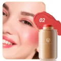 YOUNG VISION Cream Blush Stick Shade 02 Portable Lip and Cheek Dual-Use Matte Makeup - Black and Red (02)