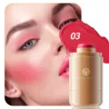 YOUNG VISION Cream Blush Stick Shade 03 Matte Lip and Cheek Dual-Use Makeup Cosmetics - Green and Blue Embroidery (03)