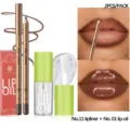 YOUNG VISION set trucco matita labbra e olio labbra, confezione da 2 lucidalabbra nude lunga durata. - Set da 2 Pezzi (11 Matita Labbra + 01 Olio Labbra)