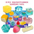 8pcs squishy sensory toys blind box decompression toy set soft cute stress relief gift for kids - Set 1