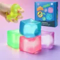 Slow rising squishy cube decompression toy 4pcs set soft stress relief toy for kids adults - Ice Cube Squishy 4-Piece Set