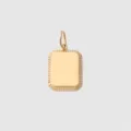 Detalle de colgante de placa de acero inoxidable dorado, ideal para grabado personalizado. - Chapado en oro 14K