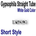 Platinum S925 Sterling Silver Star Straight Tube Spacer Bead DIY Jewelry Making Accessory - Starry Straight Tube Short / White Gold
