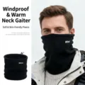 Black Fleece Neck Gaiter Winter Windproof Warm Face Mask for Cycling & Skiing Variant - Black