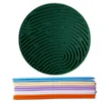 Silicone sensory activity board with colorful silicone sticks for kids stress relief and focus toy - Round Dark Green Double-Sided