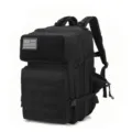 Sac à dos tactique militaire noir 45L MOLLE de randonnée pour hommes variante étanche - Noir