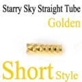 Gold faceted straight tube bead for DIY jewelry making, ideal for custom necklaces and bracelets. - Starry Straight Tube Short / Gold