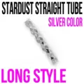 S925 silver star laser cut tube spacer bead for DIY handmade necklace bracelet making - Starry Straight Tube Long / Plain Silver