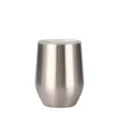 Tazza termica a uovo in acciaio inossidabile da 12oz con coperchio trasparente - Tazza Guscio d'Uovo 12oz / Corpo Colore Naturale Senza Coperchio