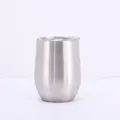 Tazza a forma di uovo in acciaio inossidabile isolata sottovuoto 12oz con coperchio - Tazza Guscio d'Uovo 12oz / Argento