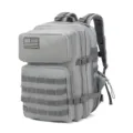 Sac à Dos Tactique 45L Imperméable MOLLE Randonnée Camping Plein Air pour Homme Gris - Gris