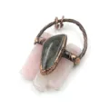 Vintage raw crystal pendant copper wire wrapped necklace accessory for daily handmade fashion - 15