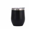 Tazza termica in acciaio inossidabile da 360ml bicchiere isolato nero con coperchio - Tazza Guscio d'Uovo 12oz / Nero (Verniciato a Polvere)