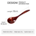 Japanischer Holzlöffel für Kaffee und Honig, langer Griff Dessertlöffel aus Nanmu-Holz. - 18cm runder Kopf Rattenschwanz