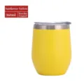 Tazza a uovo isolata sottovuoto in acciaio inossidabile, bicchiere giallo da 360 ml - Tazza Guscio d'Uovo 12oz / Stampaggio a Spruzzo Giallo