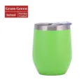 Bicchiere termico in acciaio inossidabile verde erba 360ml, tazza isolata sottovuoto. - Tazza Guscio d'Uovo 12oz / Stampaggio a Spruzzo Verde