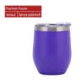 Bicchiere da vino isolato sottovuoto viola 360ml tazza uovo in acciaio inox uso quotidiano - Tazza Guscio d'Uovo 12oz / Stampaggio a Spruzzo Viola
